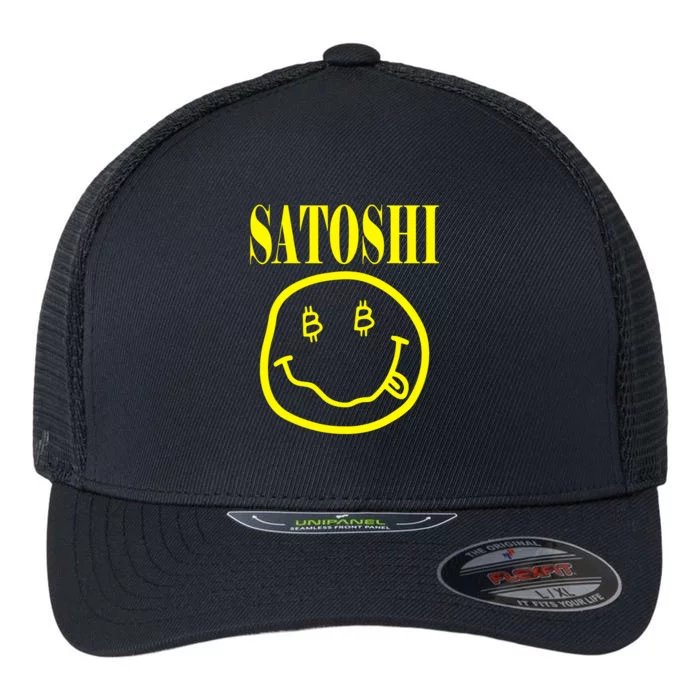 Satoshi Smile Face Flexfit Unipanel Trucker Cap