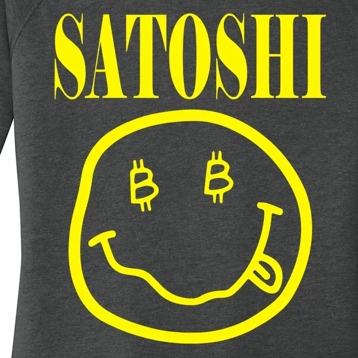 Satoshi Smile Face Women's Perfect Tri Tunic Long Sleeve Shirt