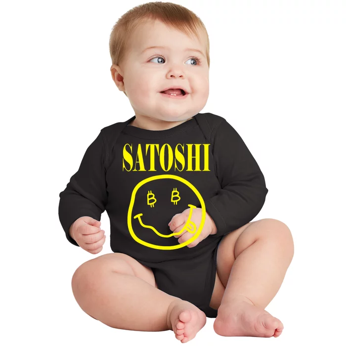 Satoshi Smile Face Baby Long Sleeve Bodysuit