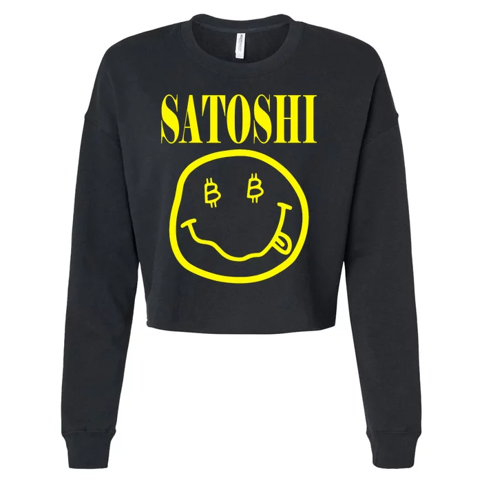 Satoshi Smile Face Cropped Pullover Crew