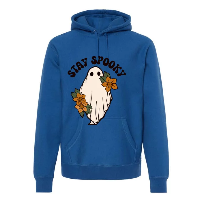 Stay Spooky Floral Ghost Funny Halloween Spooky Season Boo Cute Gift Premium Hoodie