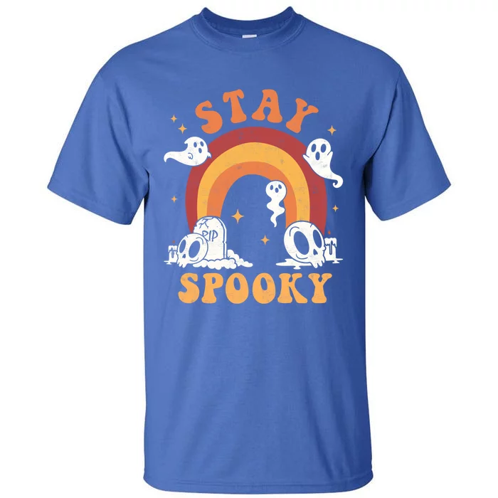 Stay Spooky Ghost Rainbow Groovy Retro Halloween Trick Treat Gift Tall T-Shirt