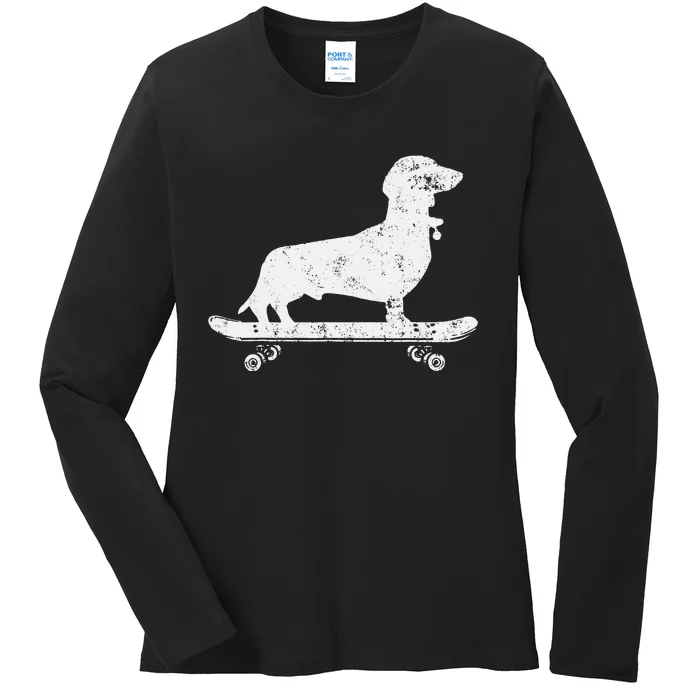 Skateboard Skateboarding Gift for Skateboarders Ladies Long Sleeve Shirt