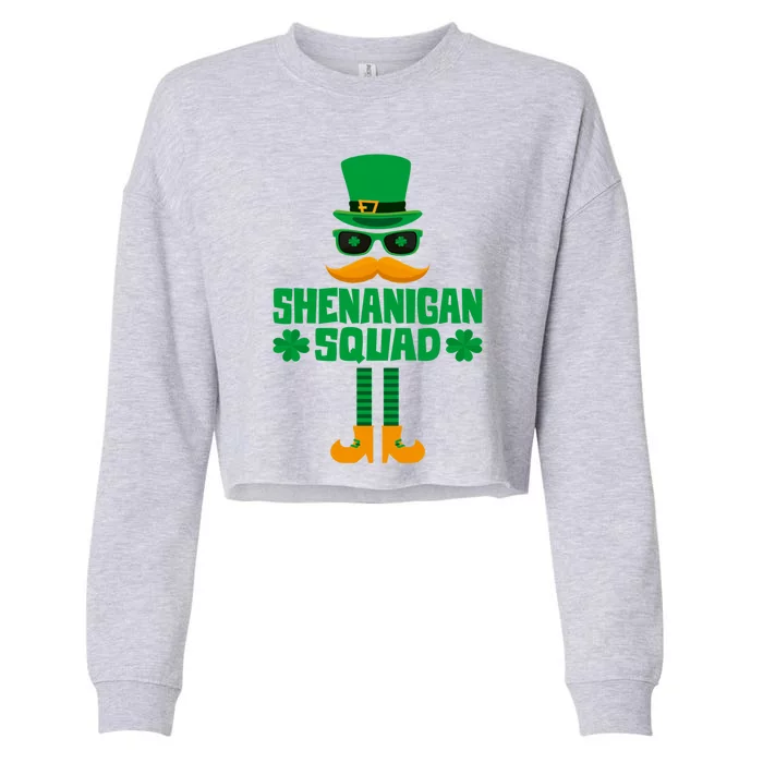 Shenanigans Squad Gift St Patrick's Day Cute Gift Cropped Pullover Crew