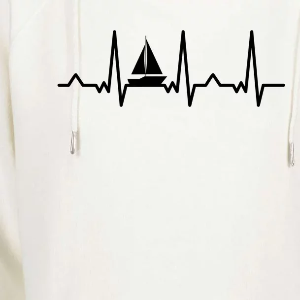 Sailing Ship Gift Sailboat Heartbeat Gift Boating Gift Womens Funnel Neck Pullover Hood