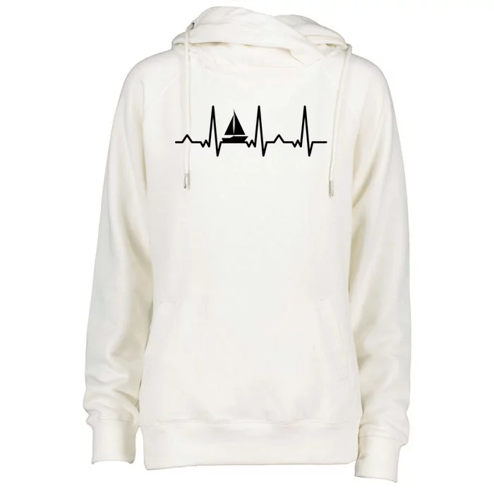 Sailing Ship Gift Sailboat Heartbeat Gift Boating Gift Womens Funnel Neck Pullover Hood