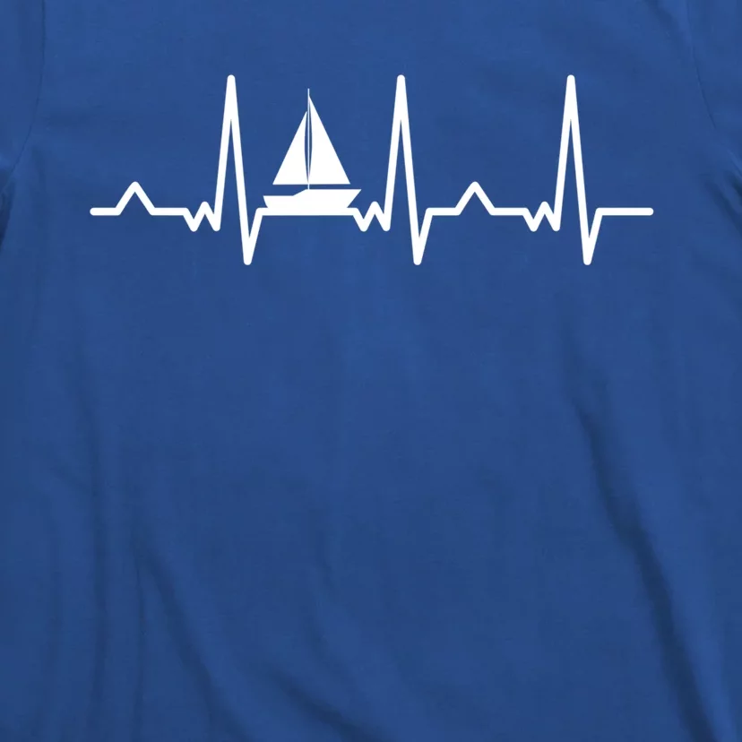 Sailing Ship Gift Sailboat Heartbeat Gift Boating Gift T-Shirt