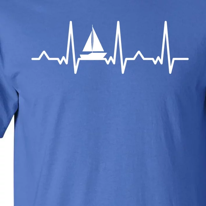 Sailing Ship Gift Sailboat Heartbeat Gift Boating Gift Tall T-Shirt