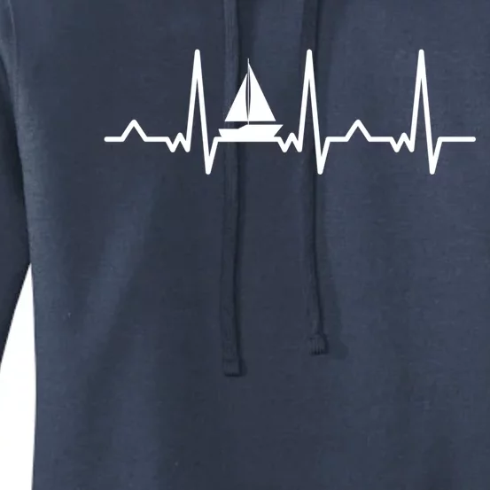 Sailing Ship Gift Sailboat Heartbeat Gift Boating Gift Women's Pullover Hoodie