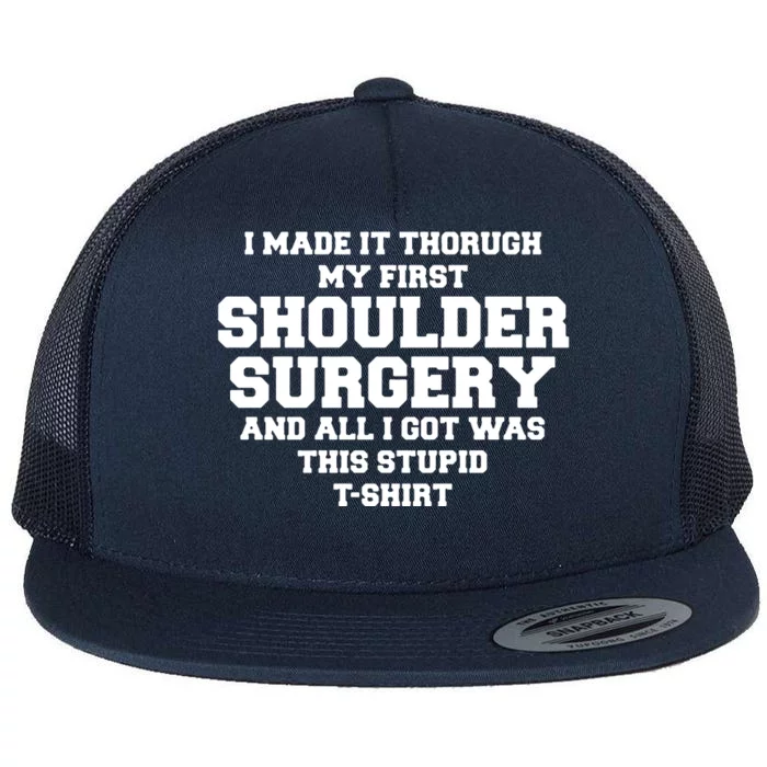 Shoulder Surgery Get Well Soon Recovery Flat Bill Trucker Hat