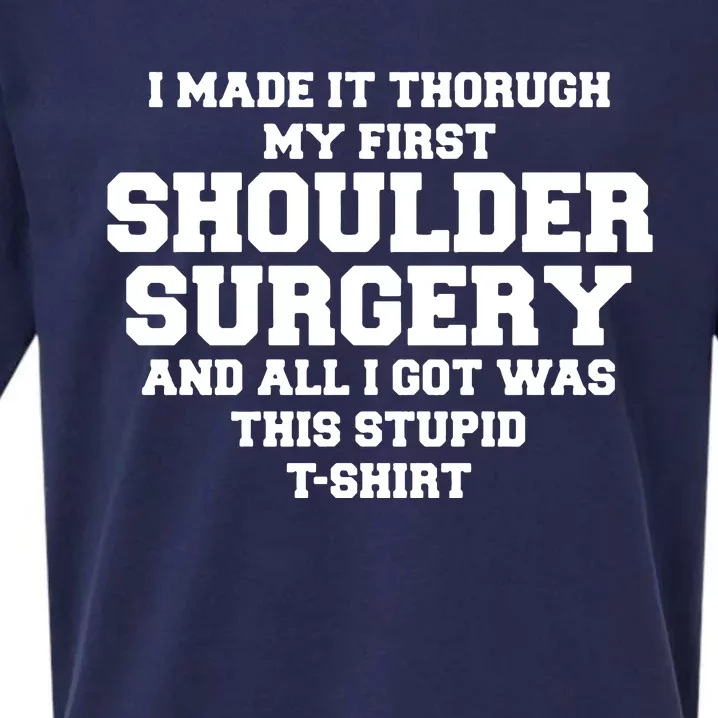 Shoulder Surgery Get Well Soon Recovery Sueded Cloud Jersey T-Shirt