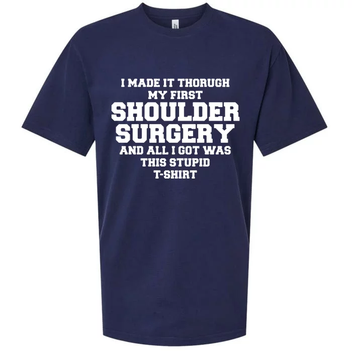 Shoulder Surgery Get Well Soon Recovery Sueded Cloud Jersey T-Shirt