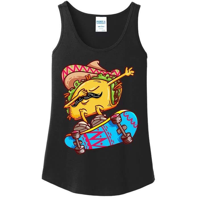 Skateboard Skater Gift Skateboarding Tacos Ladies Essential Tank