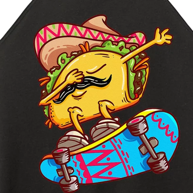 Skateboard Skater Gift Skateboarding Tacos Women’s Perfect Tri Rocker Tank