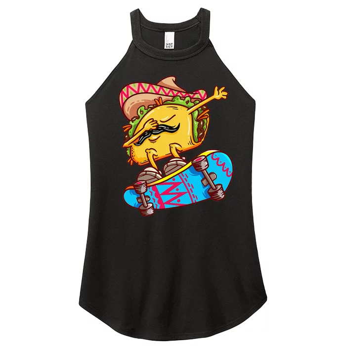 Skateboard Skater Gift Skateboarding Tacos Women’s Perfect Tri Rocker Tank