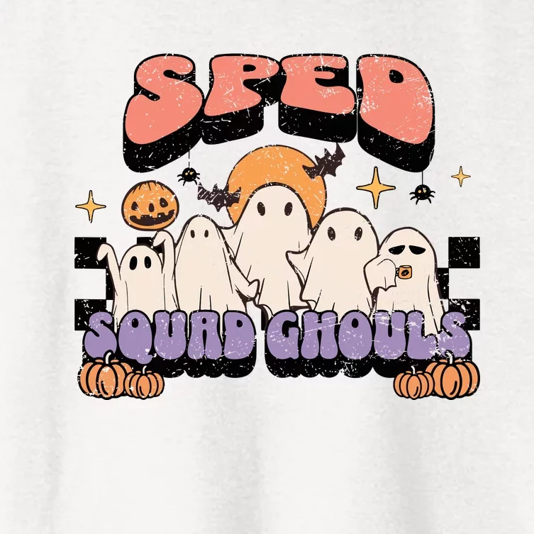 Sped Squad Ghoul Special Education Teacher Halloween Costume Women's Crop Top Tee