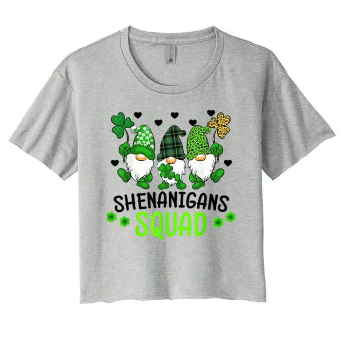 Shenanigans Squad Gnome St Patrick's Women's Crop Top Tee