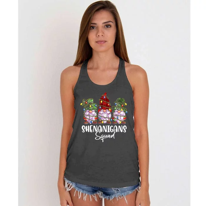 Shenanigans Squad Gnomes Pajamas Family Matching Christmas Women's Knotted Racerback Tank