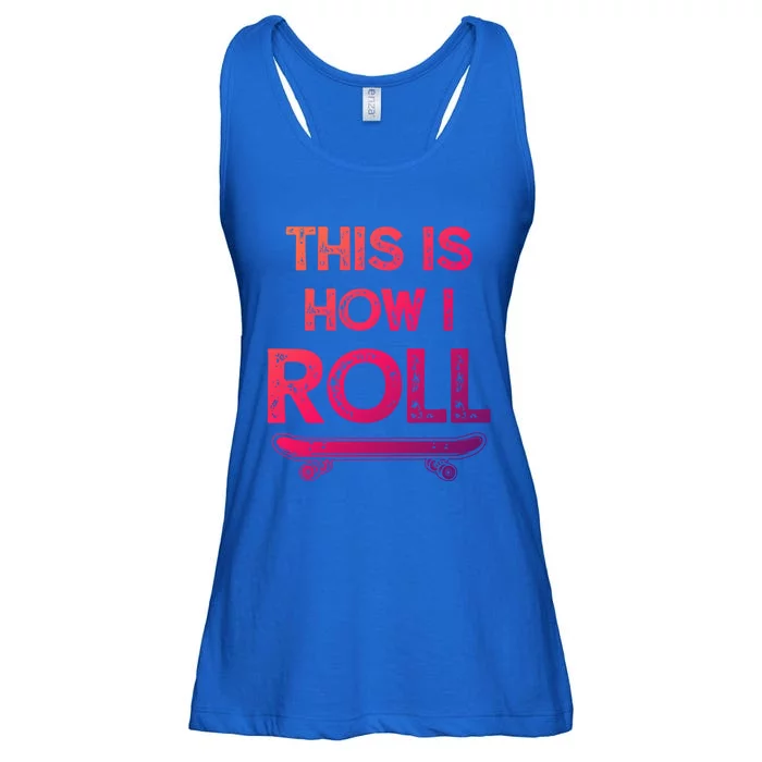 Skateboard Skateboarding Gift For Skateboarders Funny Gift Ladies Essential Flowy Tank