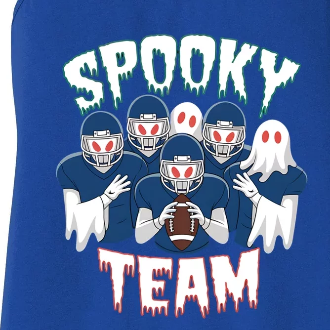 Scary Spooky Ghost Team Halloween American Football Gift Women's Racerback Tank