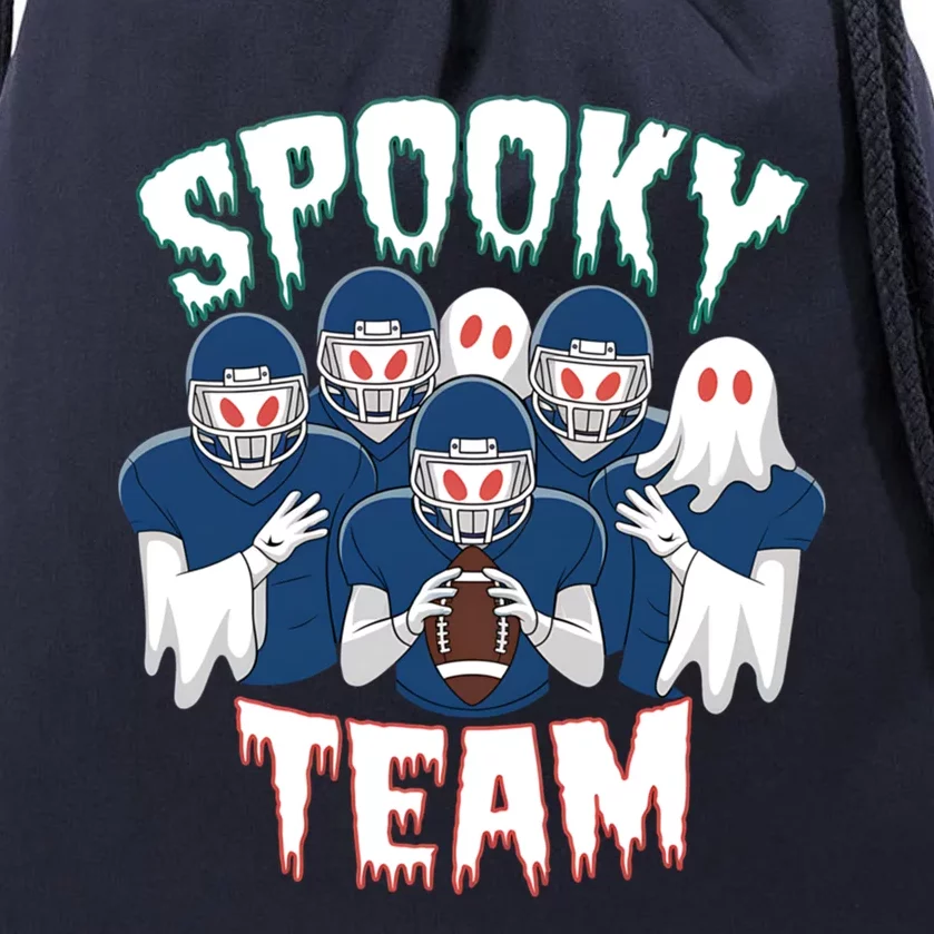 Scary Spooky Ghost Team Halloween American Football Gift Drawstring Bag