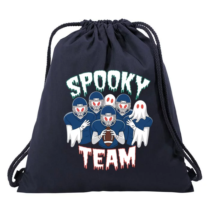 Scary Spooky Ghost Team Halloween American Football Gift Drawstring Bag