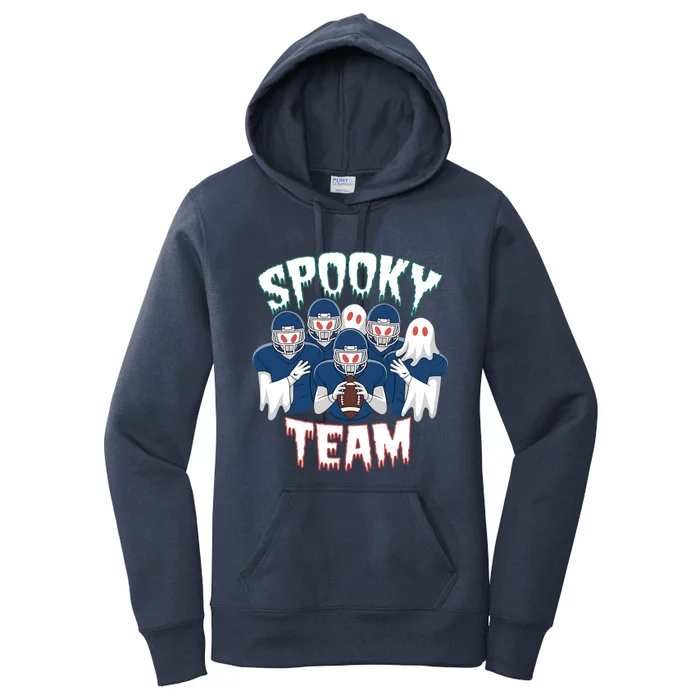 Scary Spooky Ghost Team Halloween American Football Gift Women's Pullover Hoodie