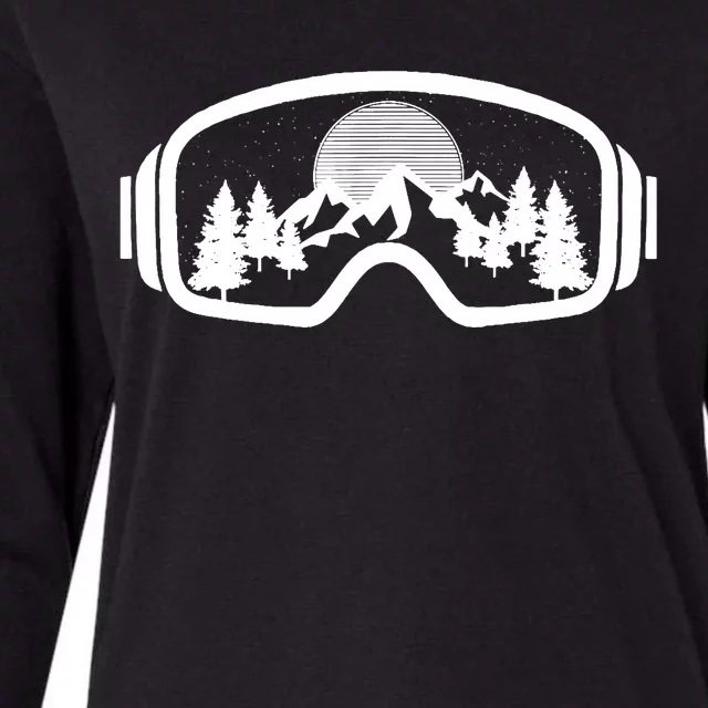 Ski Snowboard Goggles Skiing Snow Mountain Winter Gift Womens Cotton Relaxed Long Sleeve T-Shirt