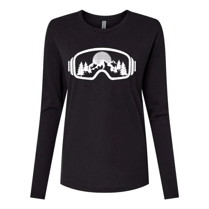 Ski Snowboard Goggles Skiing Snow Mountain Winter Gift Womens Cotton Relaxed Long Sleeve T-Shirt