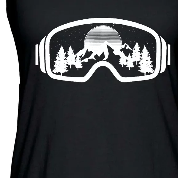 Ski Snowboard Goggles Skiing Snow Mountain Winter Gift Ladies Essential Flowy Tank