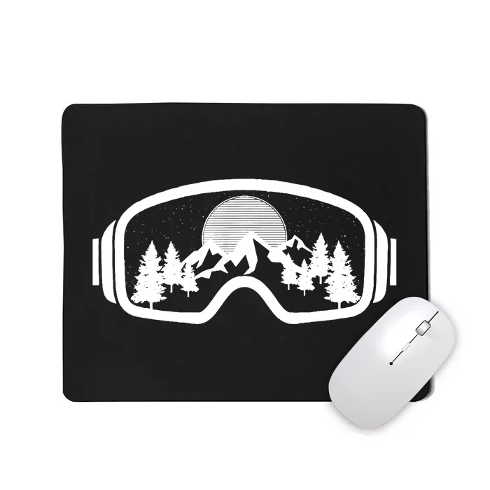 Ski Snowboard Goggles Skiing Snow Mountain Winter Gift Mousepad