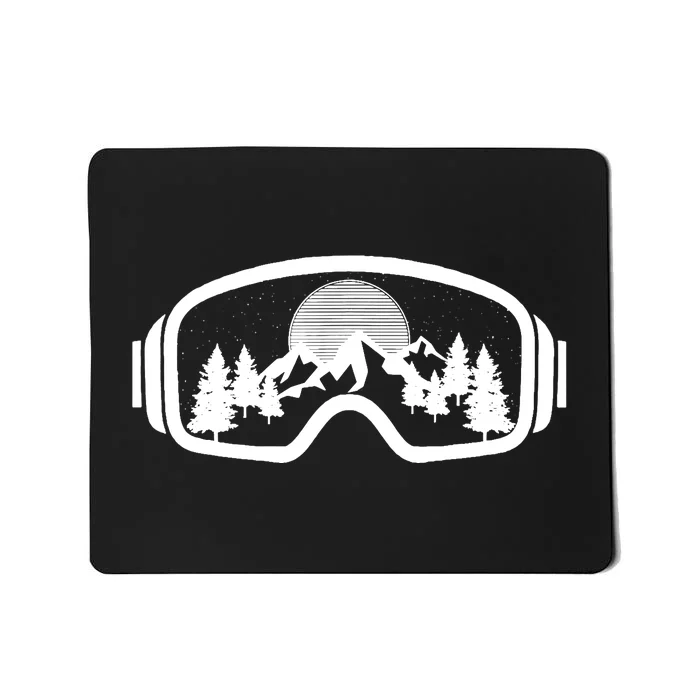 Ski Snowboard Goggles Skiing Snow Mountain Winter Gift Mousepad