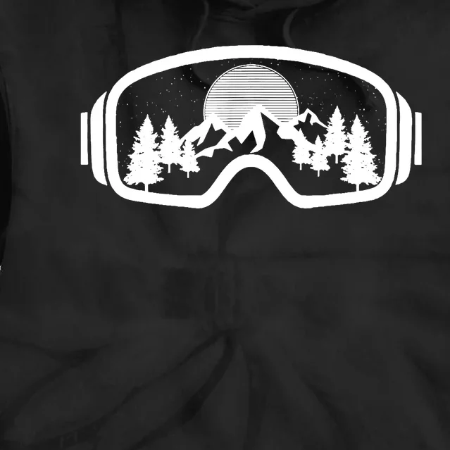 Ski Snowboard Goggles Skiing Snow Mountain Winter Gift Tie Dye Hoodie