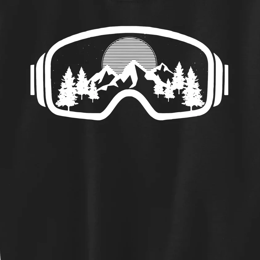 Ski Snowboard Goggles Skiing Snow Mountain Winter Gift Kids Sweatshirt