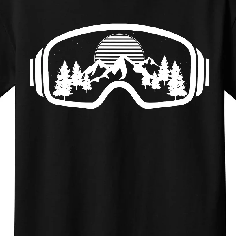 Ski Snowboard Goggles Skiing Snow Mountain Winter Gift Kids T-Shirt