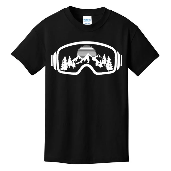 Ski Snowboard Goggles Skiing Snow Mountain Winter Gift Kids T-Shirt