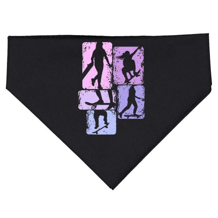 Skateboarder Skater Girl Skateboarding USA-Made Doggie Bandana