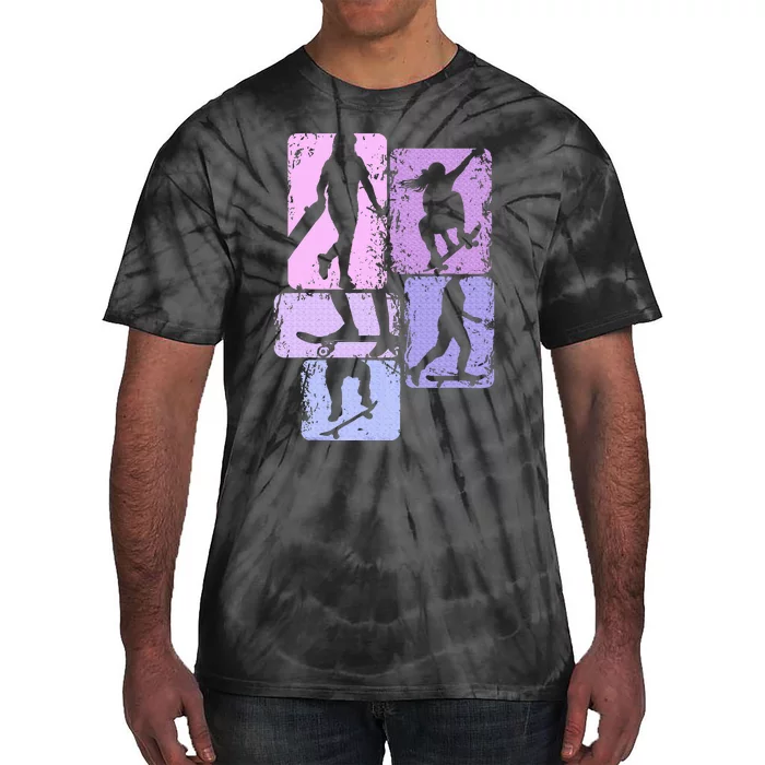 Skateboarder Skater Girl Skateboarding Tie-Dye T-Shirt