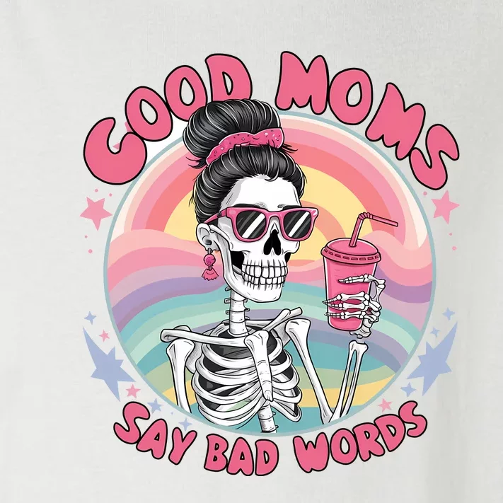 Skeleton Sarcastic Good Moms Say Bad Words Toddler Long Sleeve Shirt