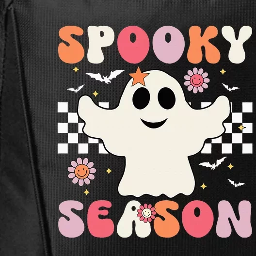 Spooky Season Groovy Cool Ghost Pumpkin Funny Halloween City Backpack