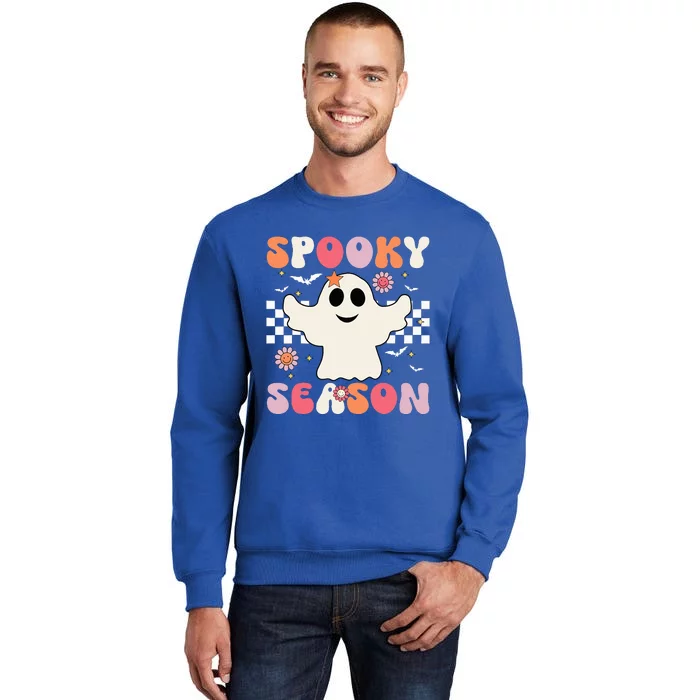 Spooky Season Groovy Cool Ghost Pumpkin Funny Halloween Sweatshirt