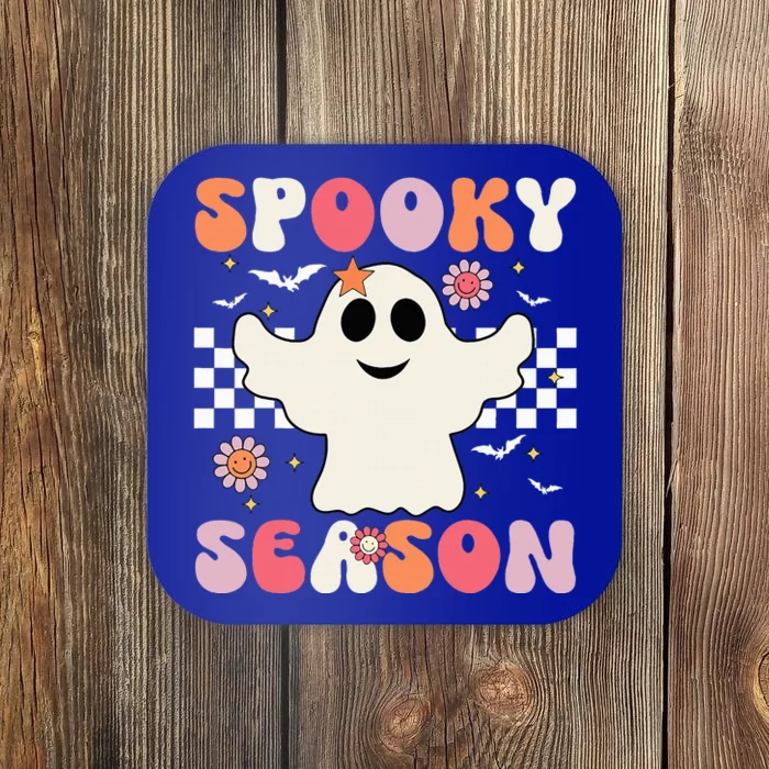 Spooky Season Groovy Cool Ghost Pumpkin Funny Halloween Coaster