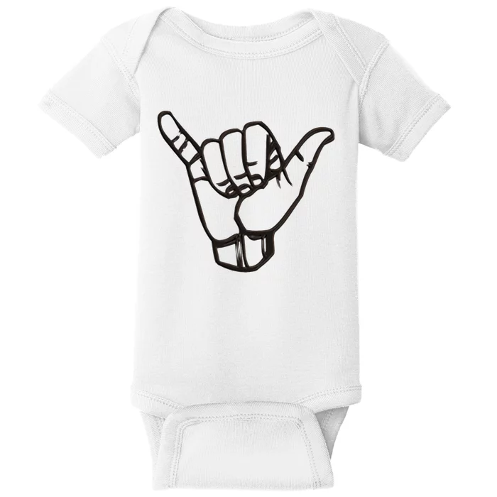 Shaka Sign Good Vibes Retro Hang Loose Hawaii Surfing Baby Bodysuit