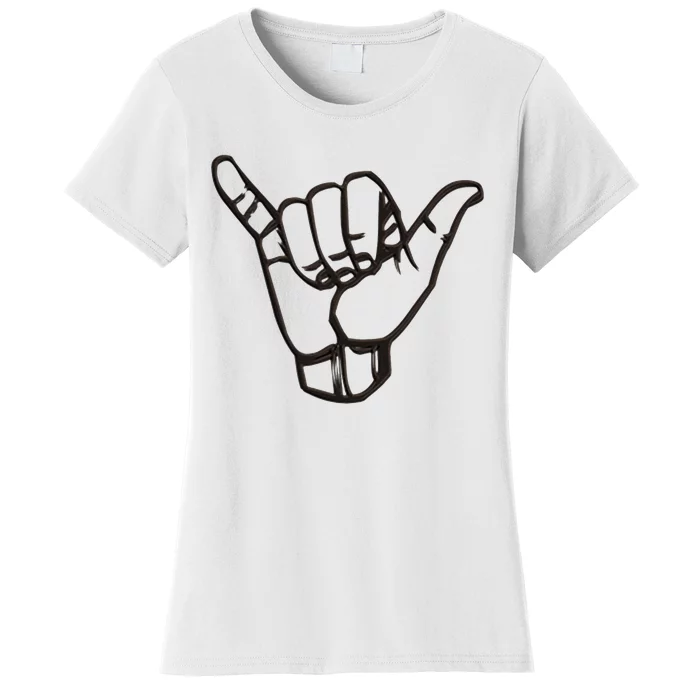 Shaka Sign Good Vibes Retro Hang Loose Hawaii Surfing Women's T-Shirt