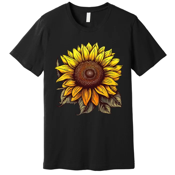 Summer Sunflower Graphic Cute Flower Standard Premium T-Shirt