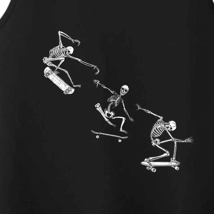 Skateboarding Skeletons Grunge Aesthetic Unique Gift Skater Gift Performance Tank