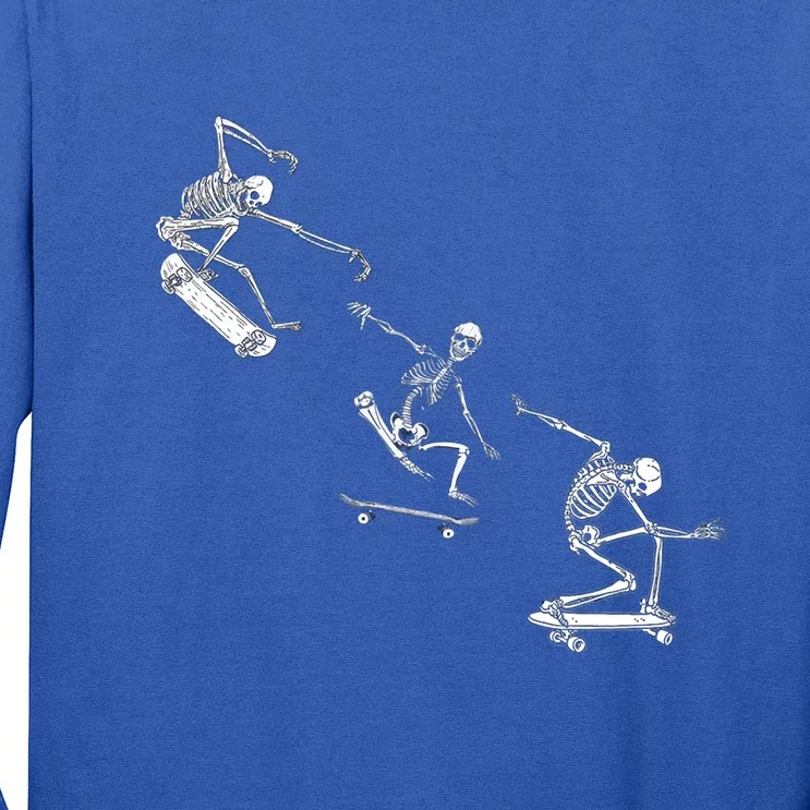 Skateboarding Skeletons Grunge Aesthetic Unique Gift Skater Gift Long Sleeve Shirt