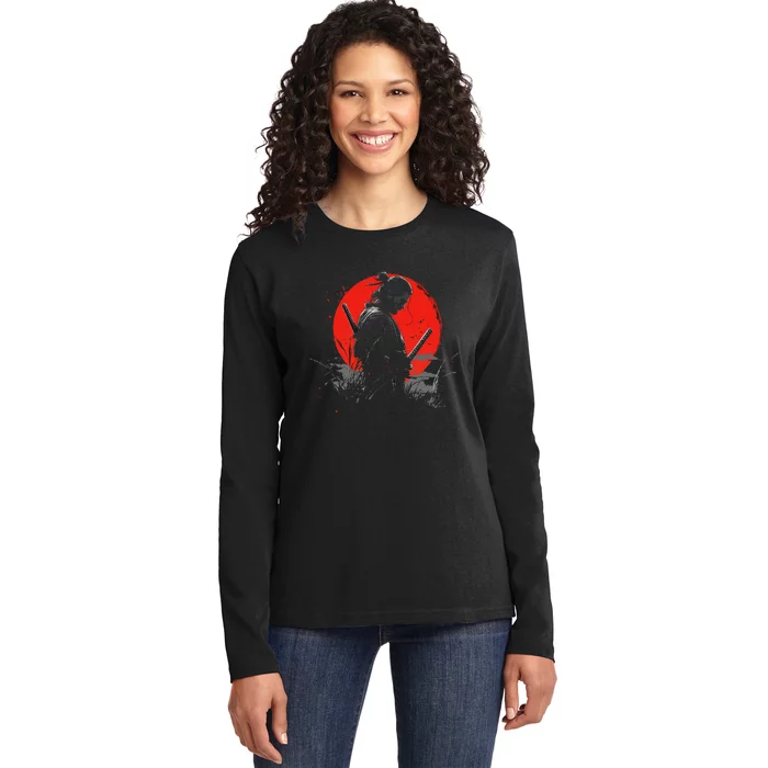 Samurai Spirit Graphic Modern WarriorS Ladies Long Sleeve Shirt