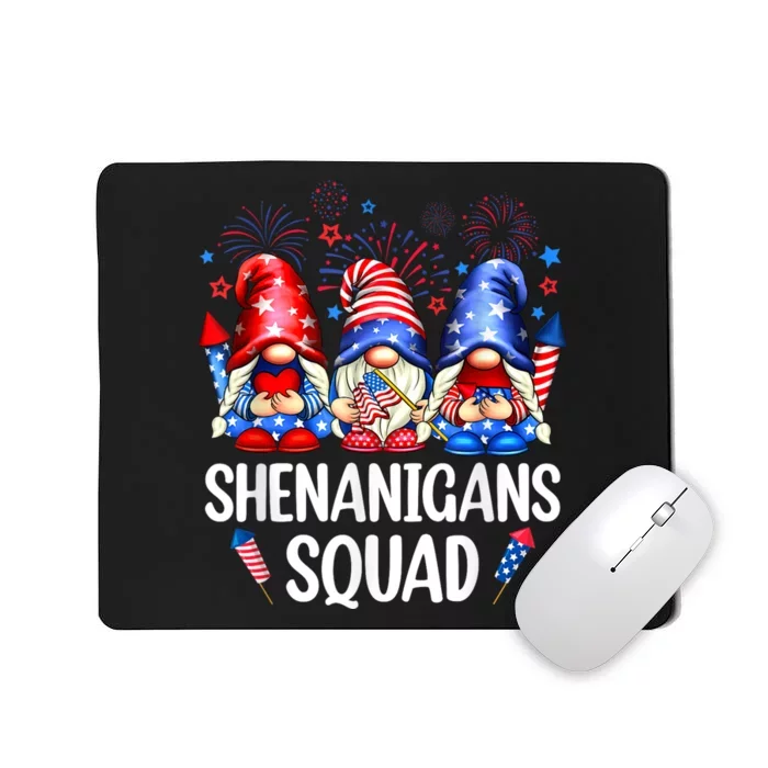 Shenanigans Squad Gnomes USA Independence Day 4th Of July Mousepad