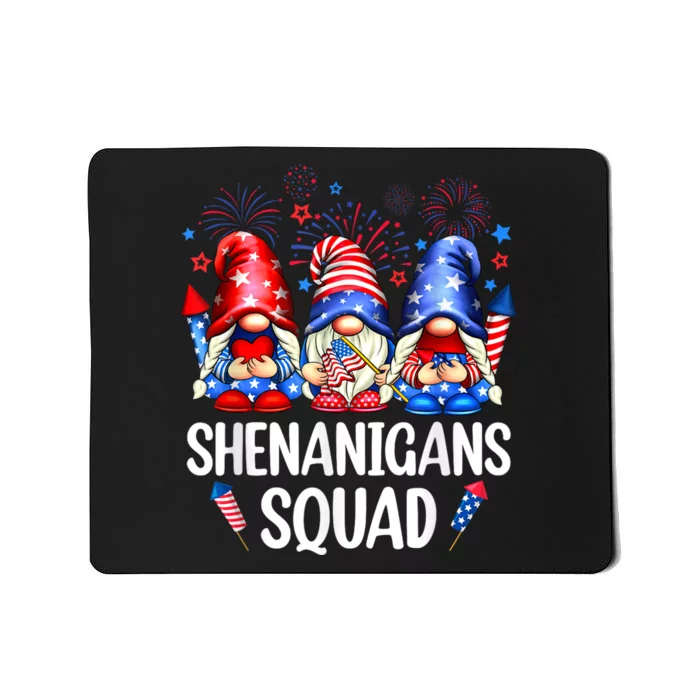 Shenanigans Squad Gnomes USA Independence Day 4th Of July Mousepad